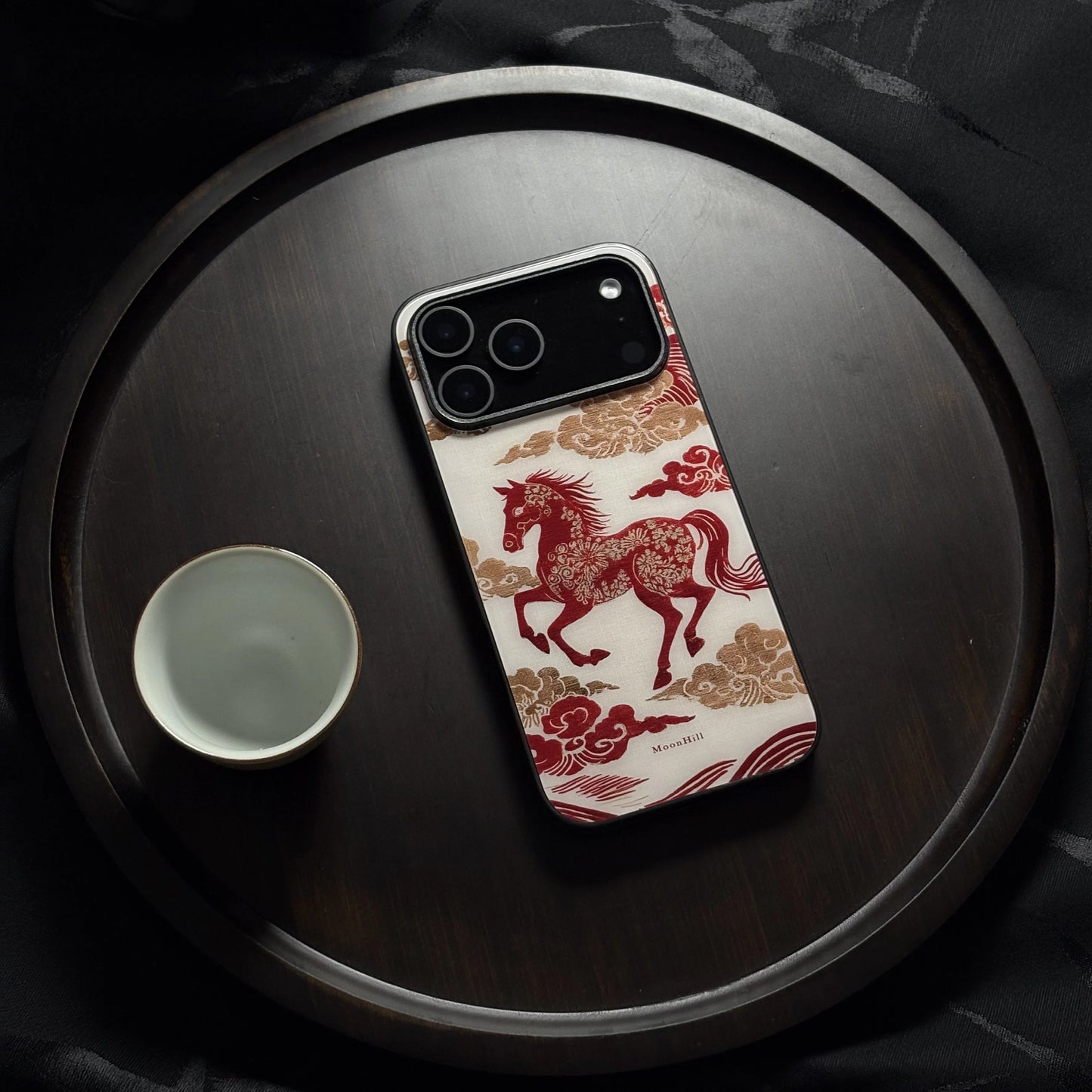 Red Horse Blessing Art Painting Anti-slip Full Coverage Glass Original Premium Phone Case