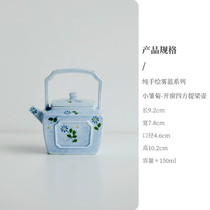 Hand-Painted Butterfly Orchid Dual-Aperture Teapot