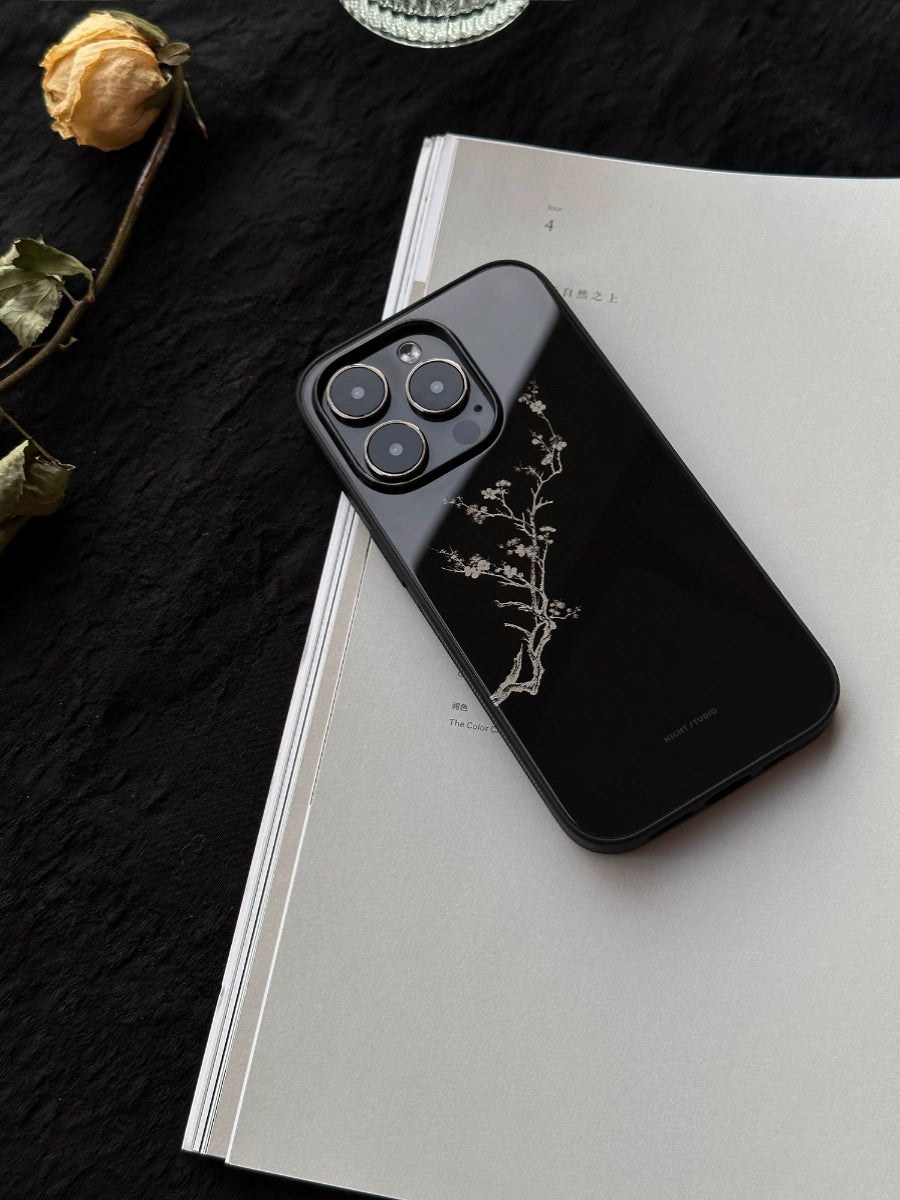 Night Studio Vintage Plum Black Phone Case