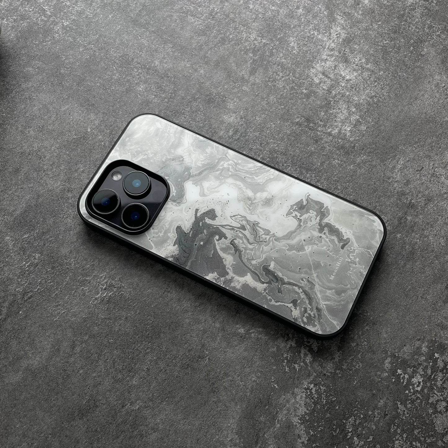 Gray cloudy pattern non-slip full-coverage glass original premium phone case