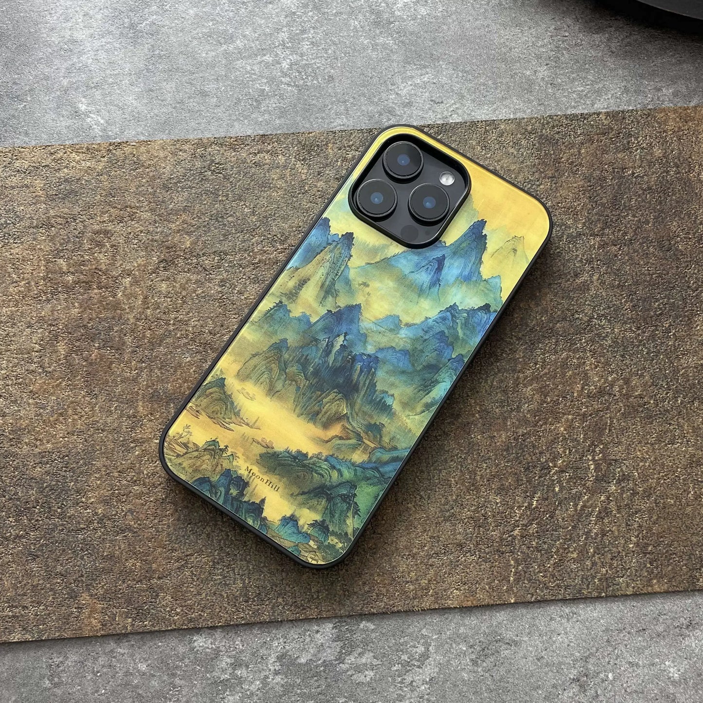 Beautiful mountain landscape art non-slip full-coverage glass original phone case