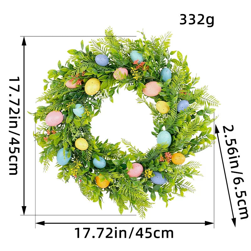 Easter Bunny Wreath Foam Egg Artificial Plant Ring Decoration