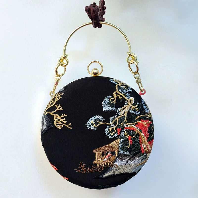 Chinese original ancient flower water drop gold bag