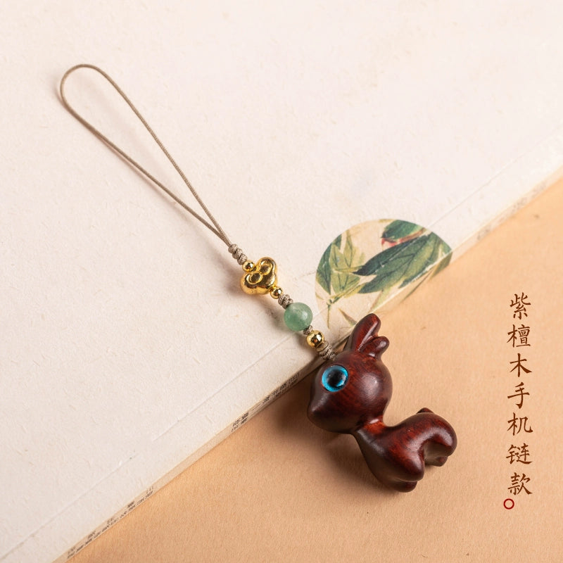 Cute Deer Sandalwood Car Pendant