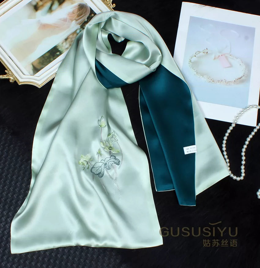 Suzhou embroidery hand-embroidered silk scarf