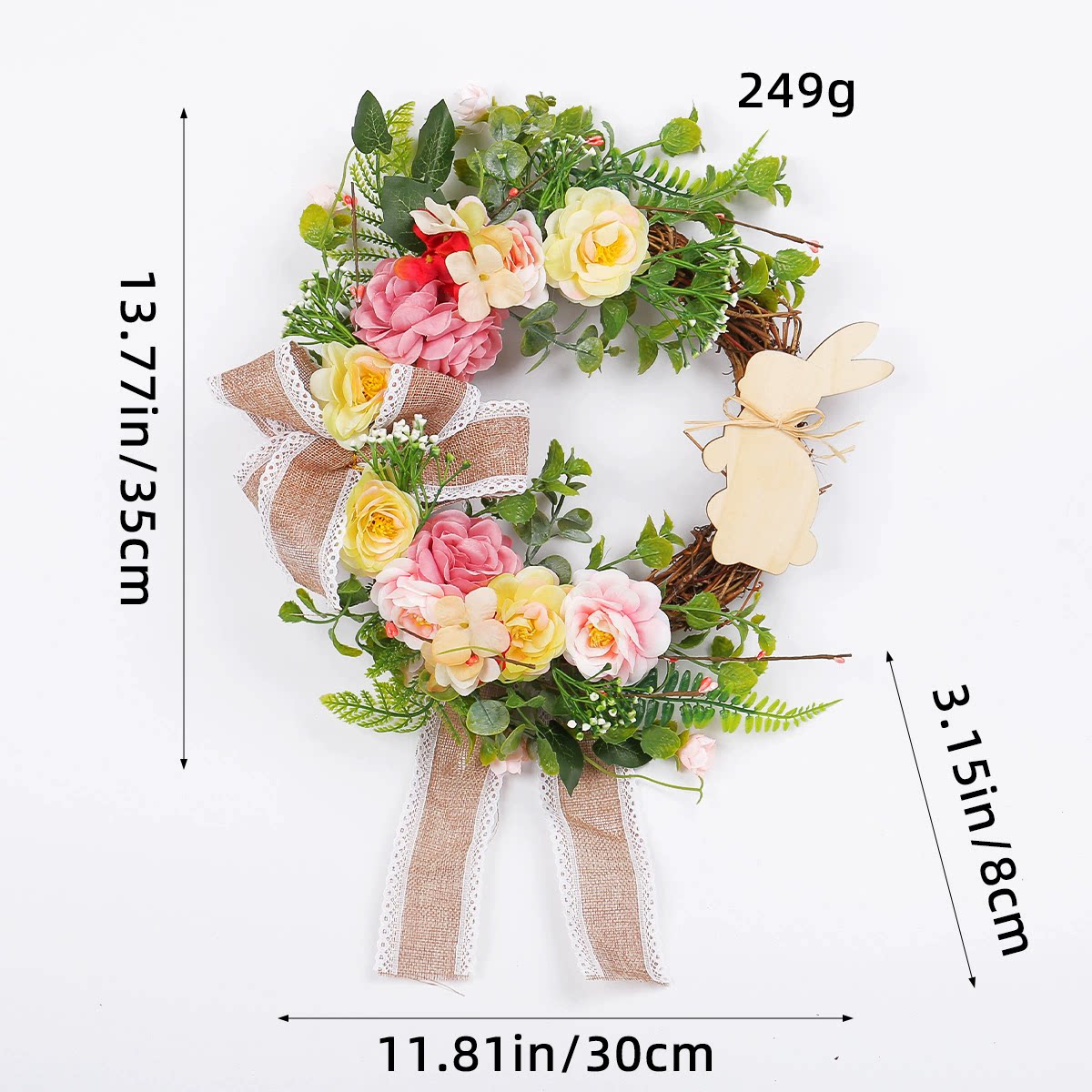Easter Bunny Wreath Foam Egg Artificial Plant Ring Decoration