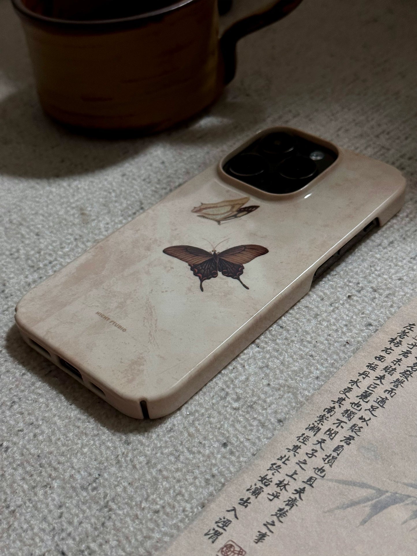 Night Studio Twilight Butterfly Gray Phone Case