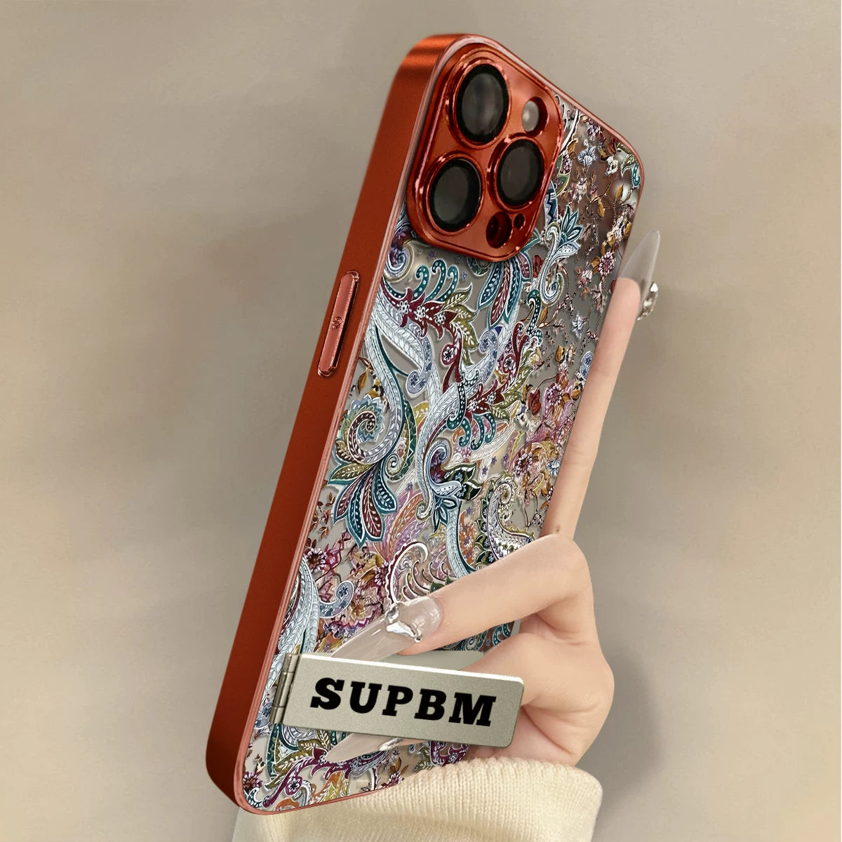 New retro patterned glass full-coverage phone case