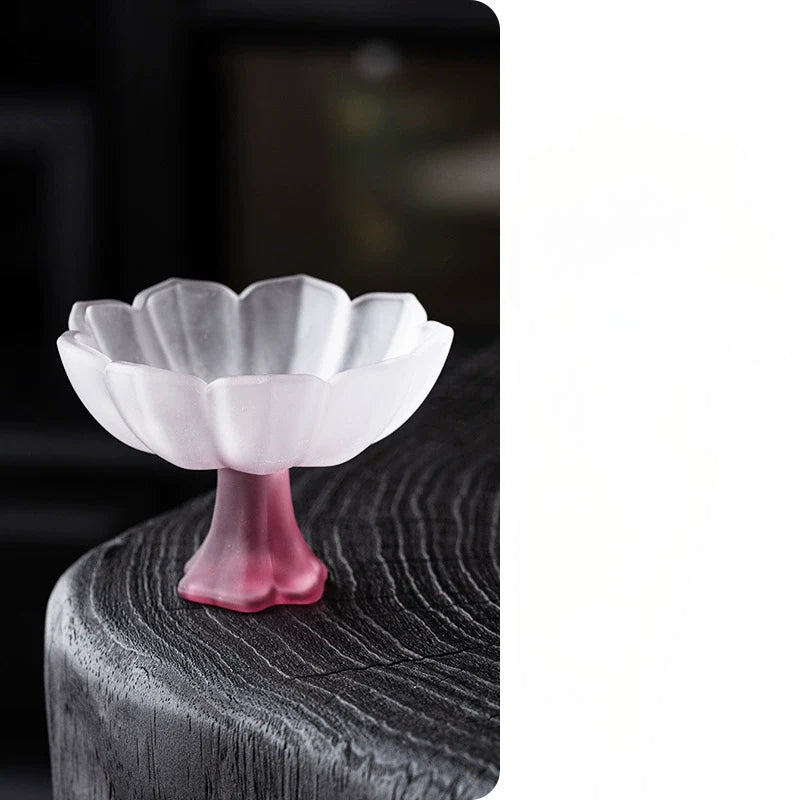 Lotus-Stemmed Colored Glass Cup