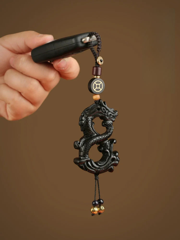 High-grade Ebony Zodiac Dragon Keychain
