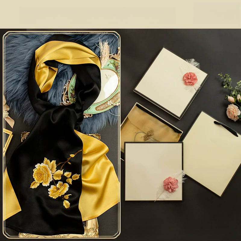 Purely handmade Suzhou embroidery peony silk scarf