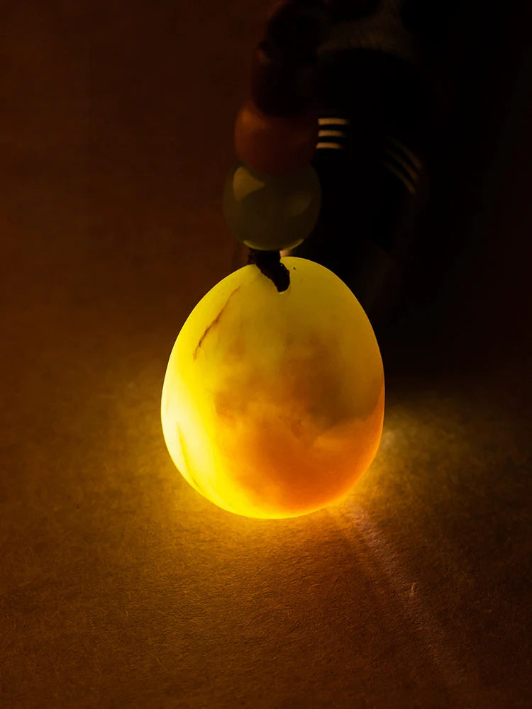 Natural Hetian Jade Keychain