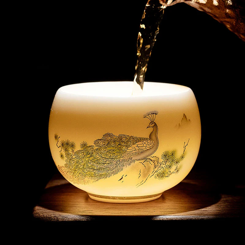 Peacock Jade Porcelain Teacup