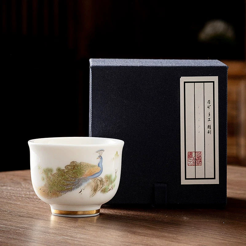 Peacock Jade Porcelain Teacup