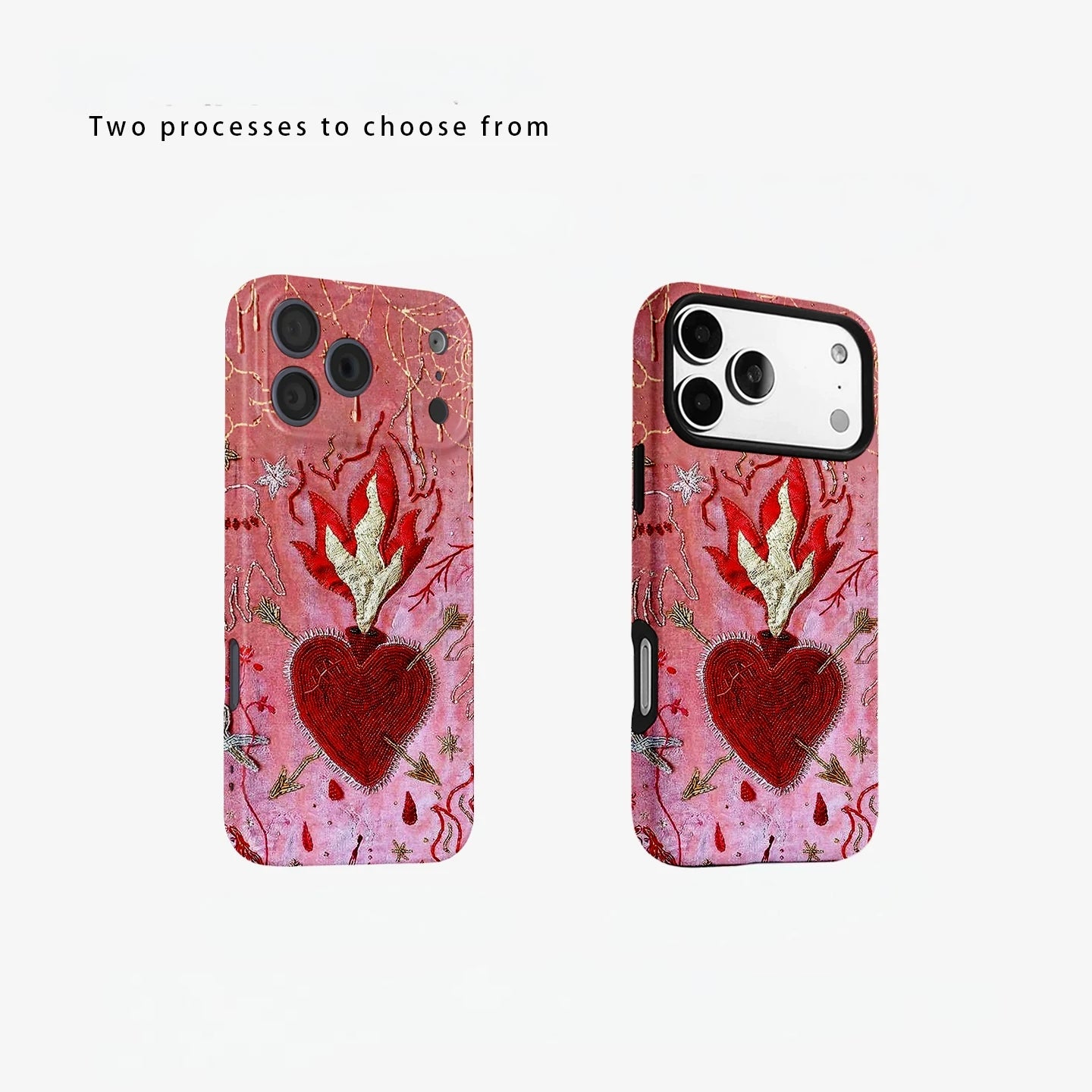 Retro Flame Heart Art Burning Magnetic Soft Case Phone Case