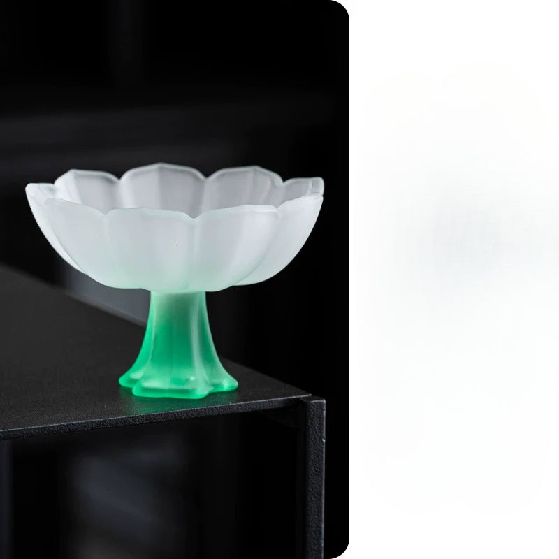 Lotus-Stemmed Colored Glass Cup