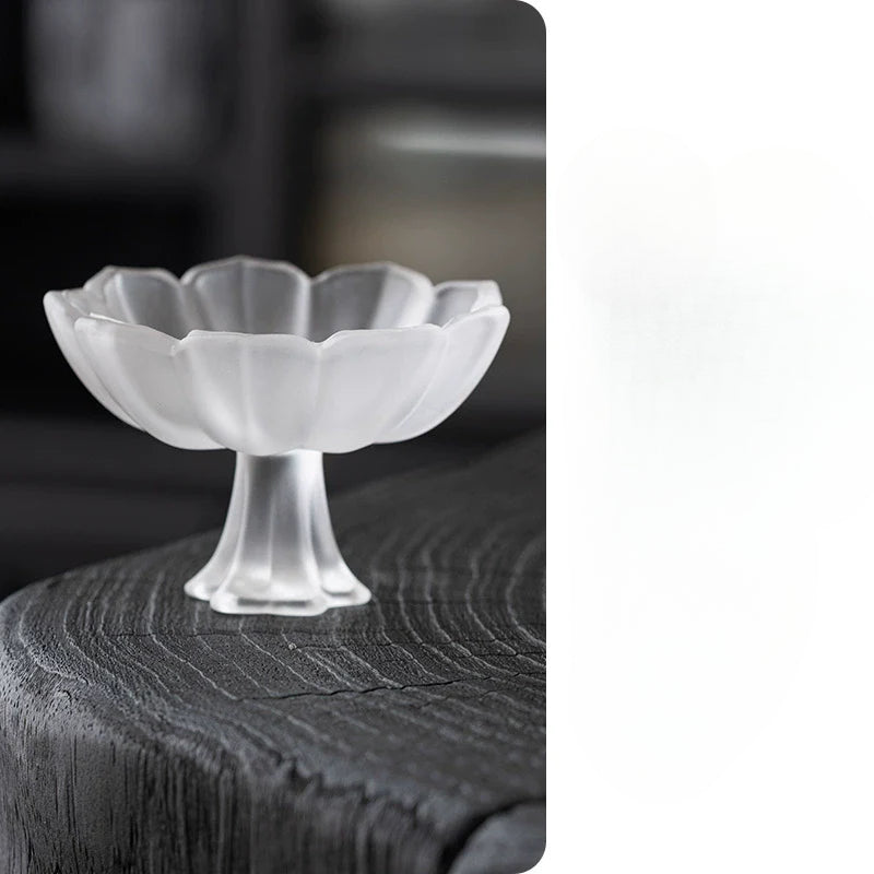 Lotus-Stemmed Colored Glass Cup