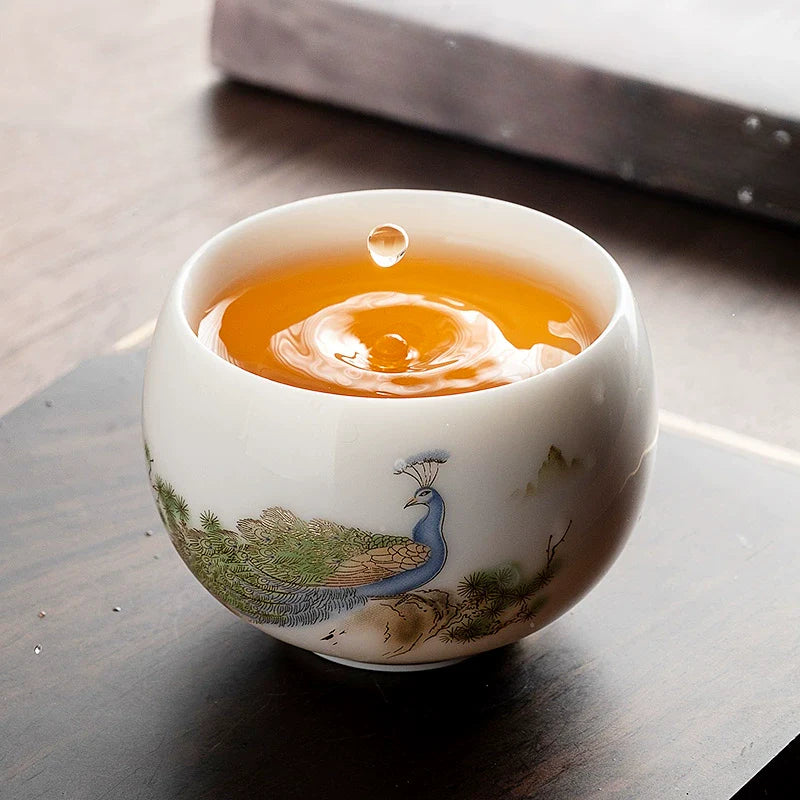 Peacock Jade Porcelain Teacup