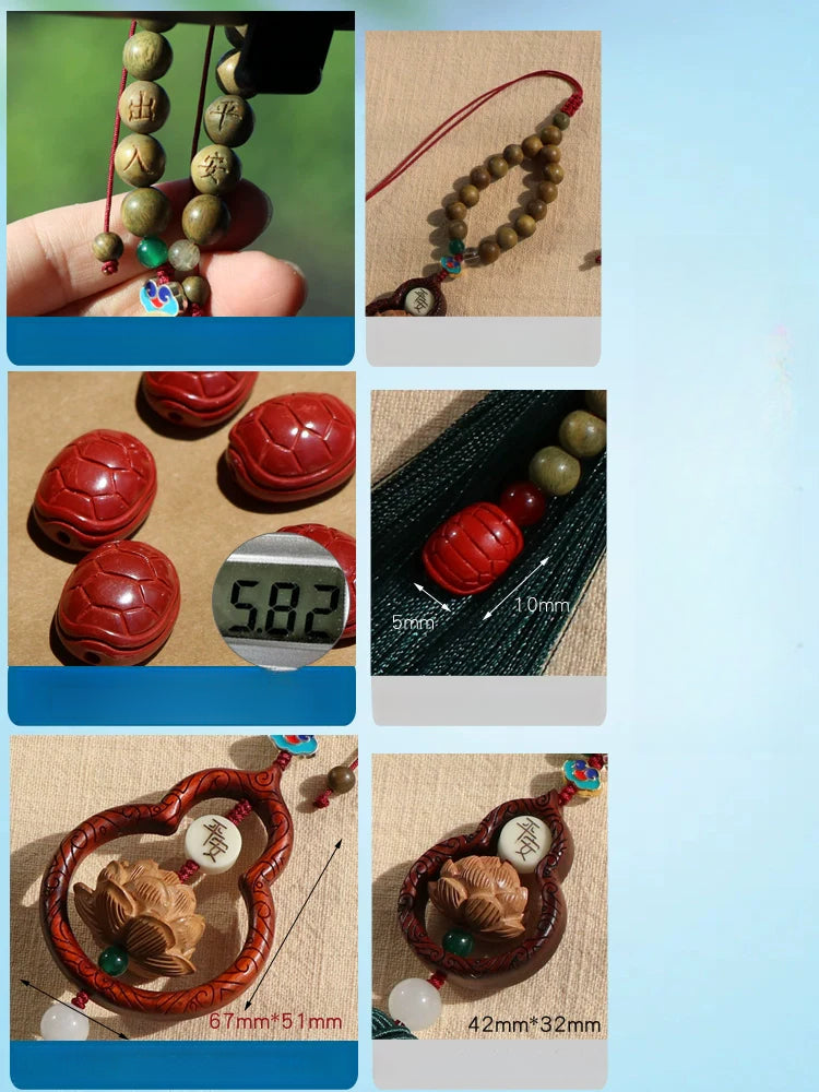 Red Cinnabar Lucky Gourd Pendant
