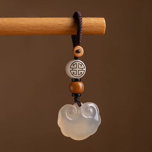 Natural Jade Pendant Keychain