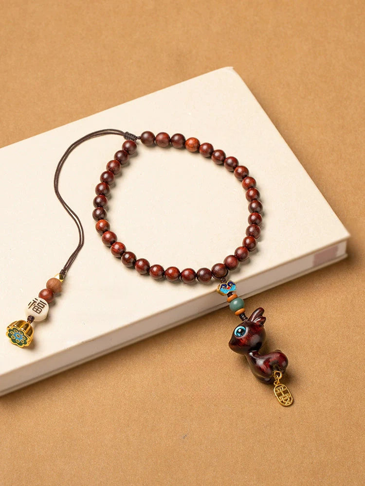 Cute Deer Sandalwood Car Pendant
