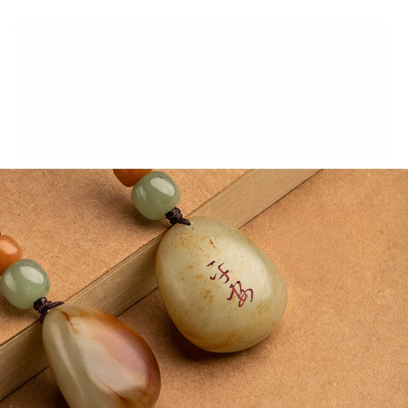 Natural Hetian Jade Keychain