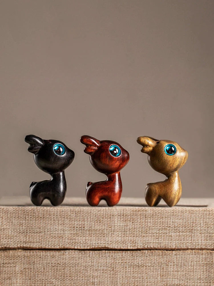 Cute Deer Sandalwood Car Pendant