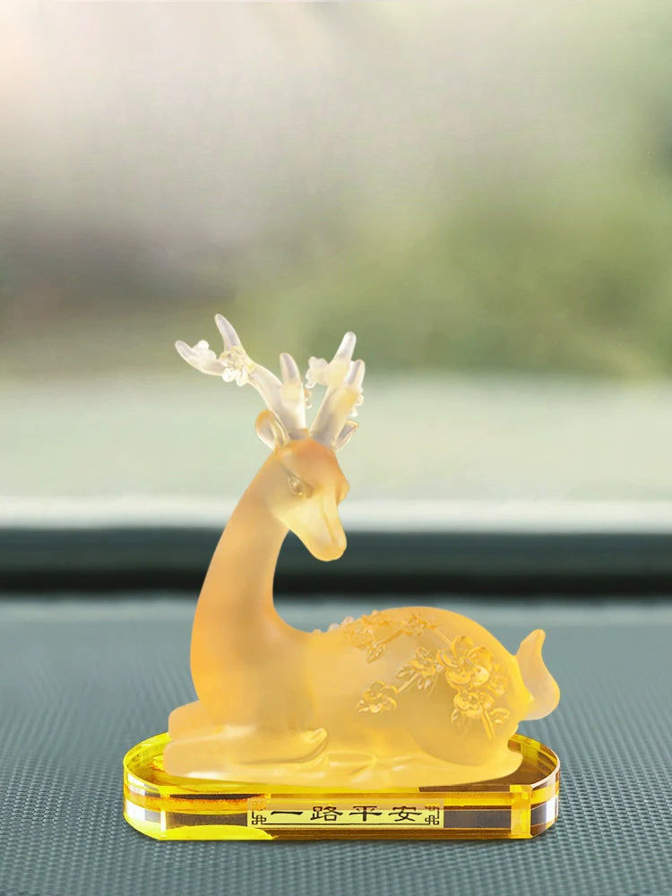 Crystal Deer Perfume Base with Agate Buddha Beads