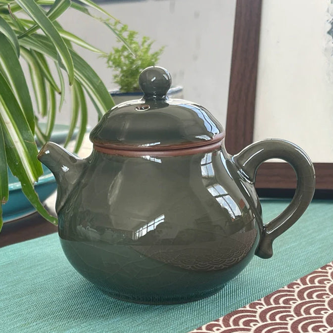 Ru Kiln Teapot Home Retro Ceramic Teapot
