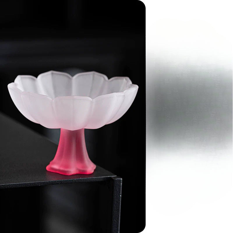 Lotus-Stemmed Colored Glass Cup