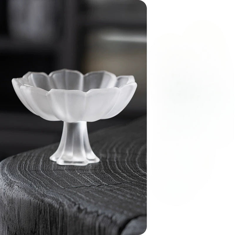 Lotus-Stemmed Colored Glass Cup