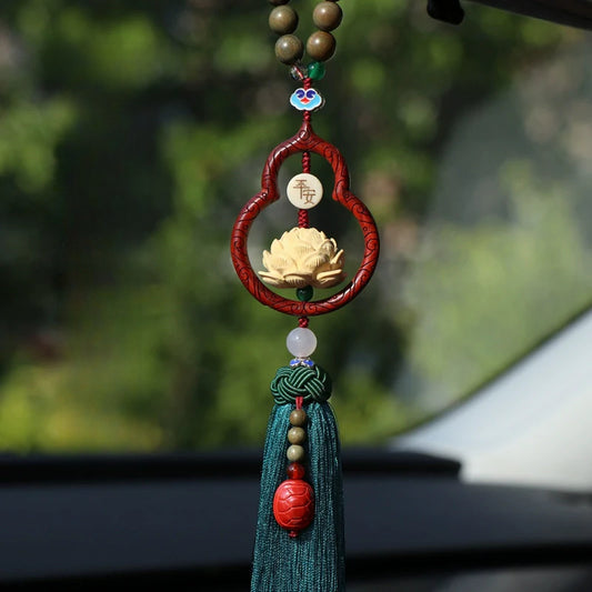 Red Cinnabar Lucky Gourd Pendant