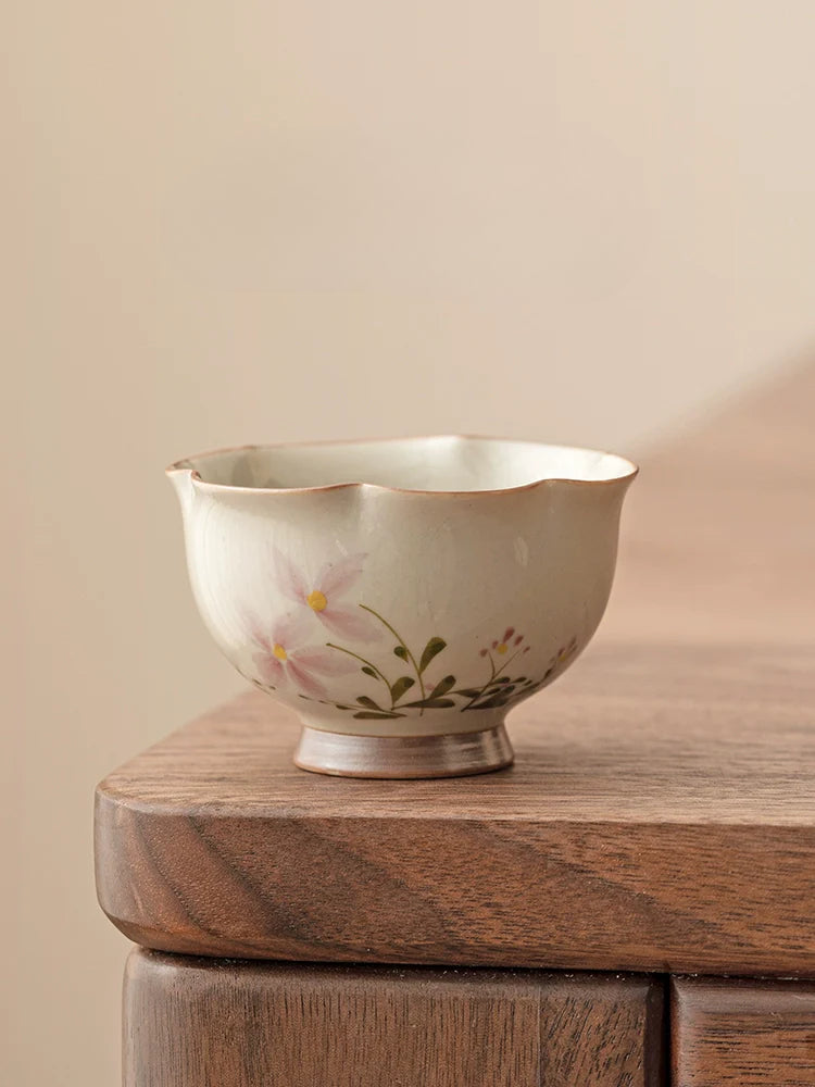 Wood Ash Glazed Daisy Teacup