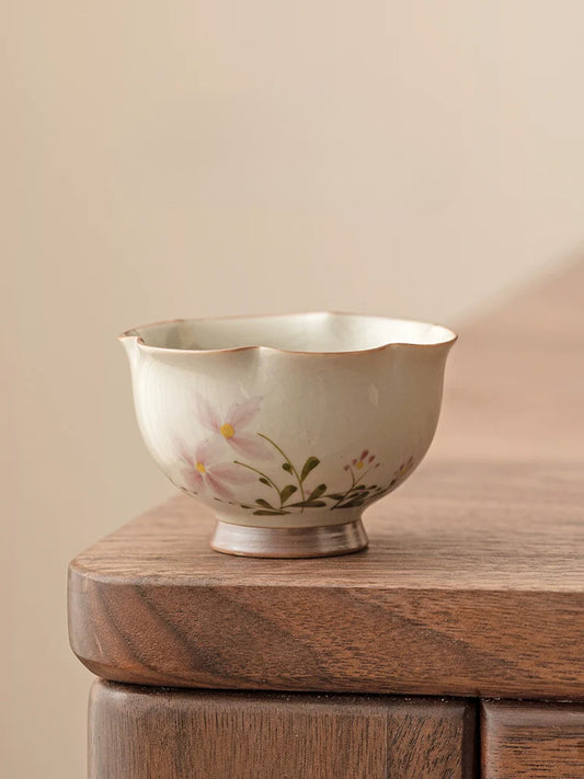 Wood Ash Glazed Daisy Teacup