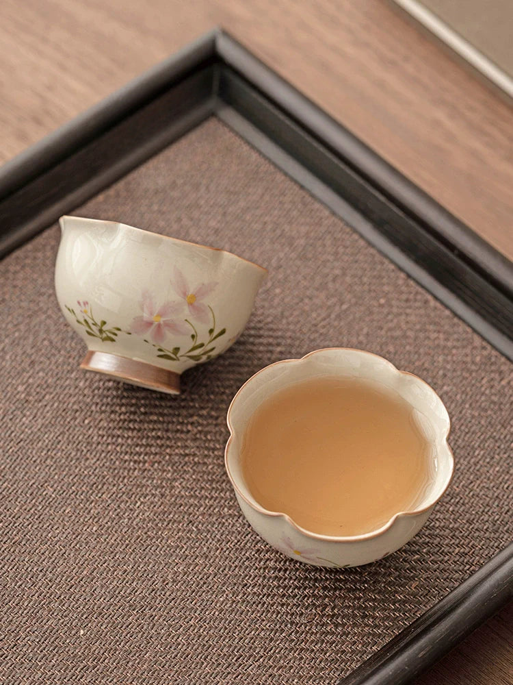 Wood Ash Glazed Daisy Teacup