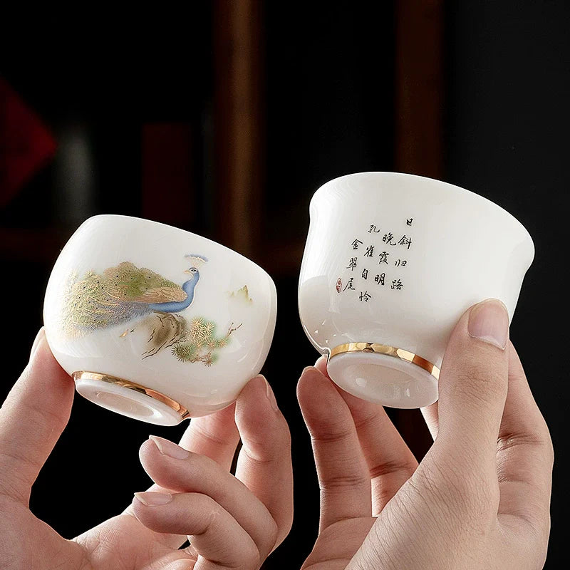 Peacock Jade Porcelain Teacup
