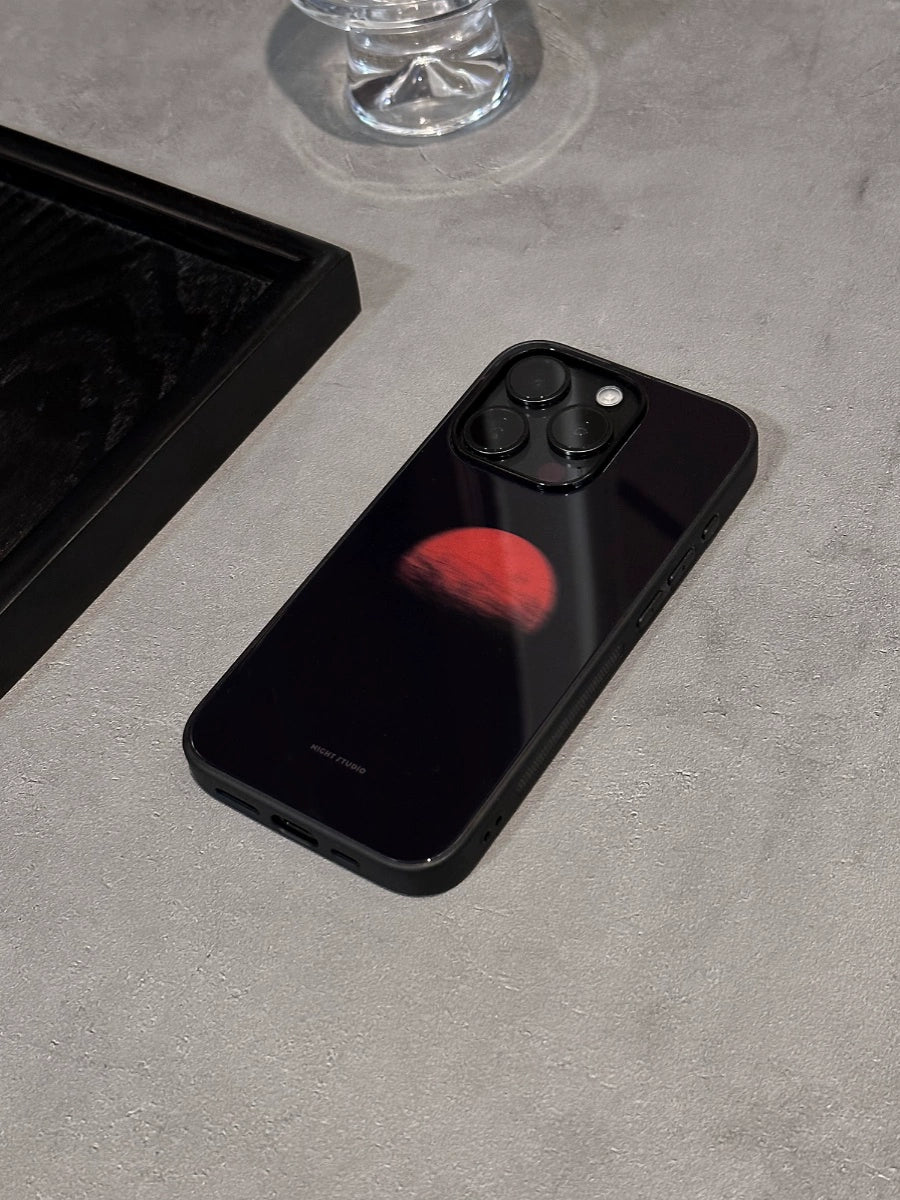 Night Studio Red Sun Black Protective Phone Case