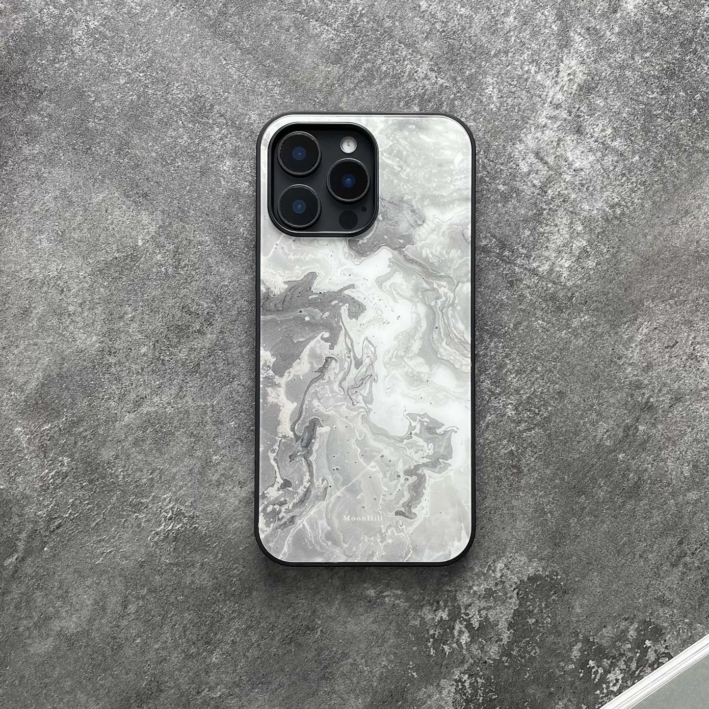 Gray cloudy pattern non-slip full-coverage glass original premium phone case