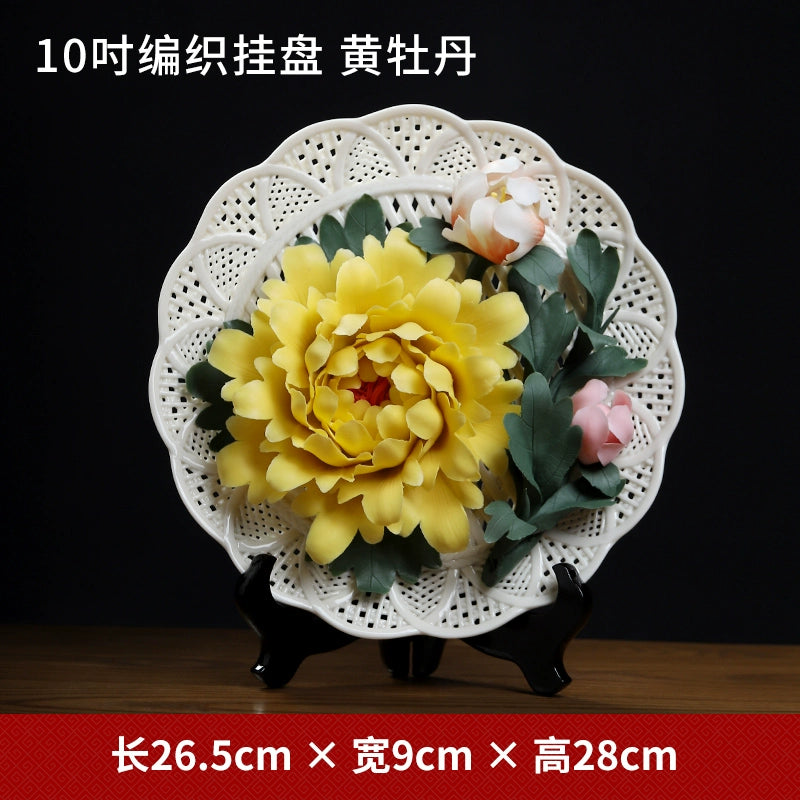 Ceramic Flower Tray Art Desktop Accessories