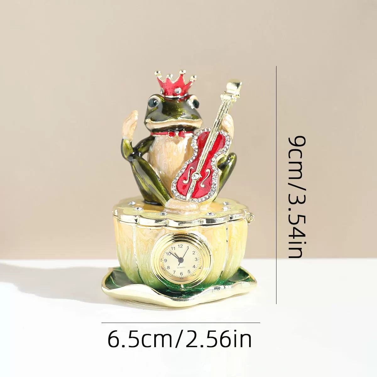 Easter European-style metal enamel painted egg jewelry box