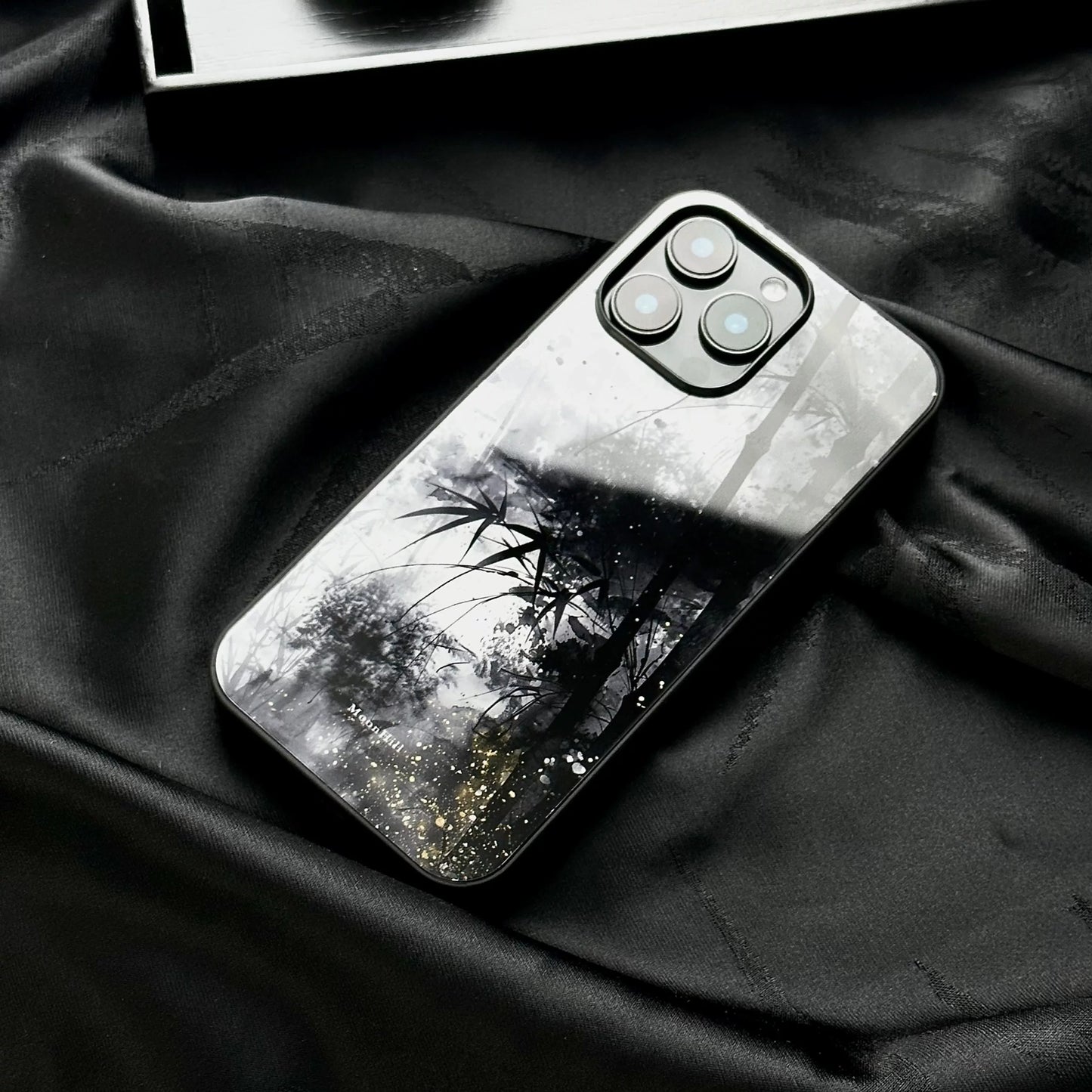Bamboo in the Rain Ink Painting Non-slip Full Coverage Glass Premium Phone Case