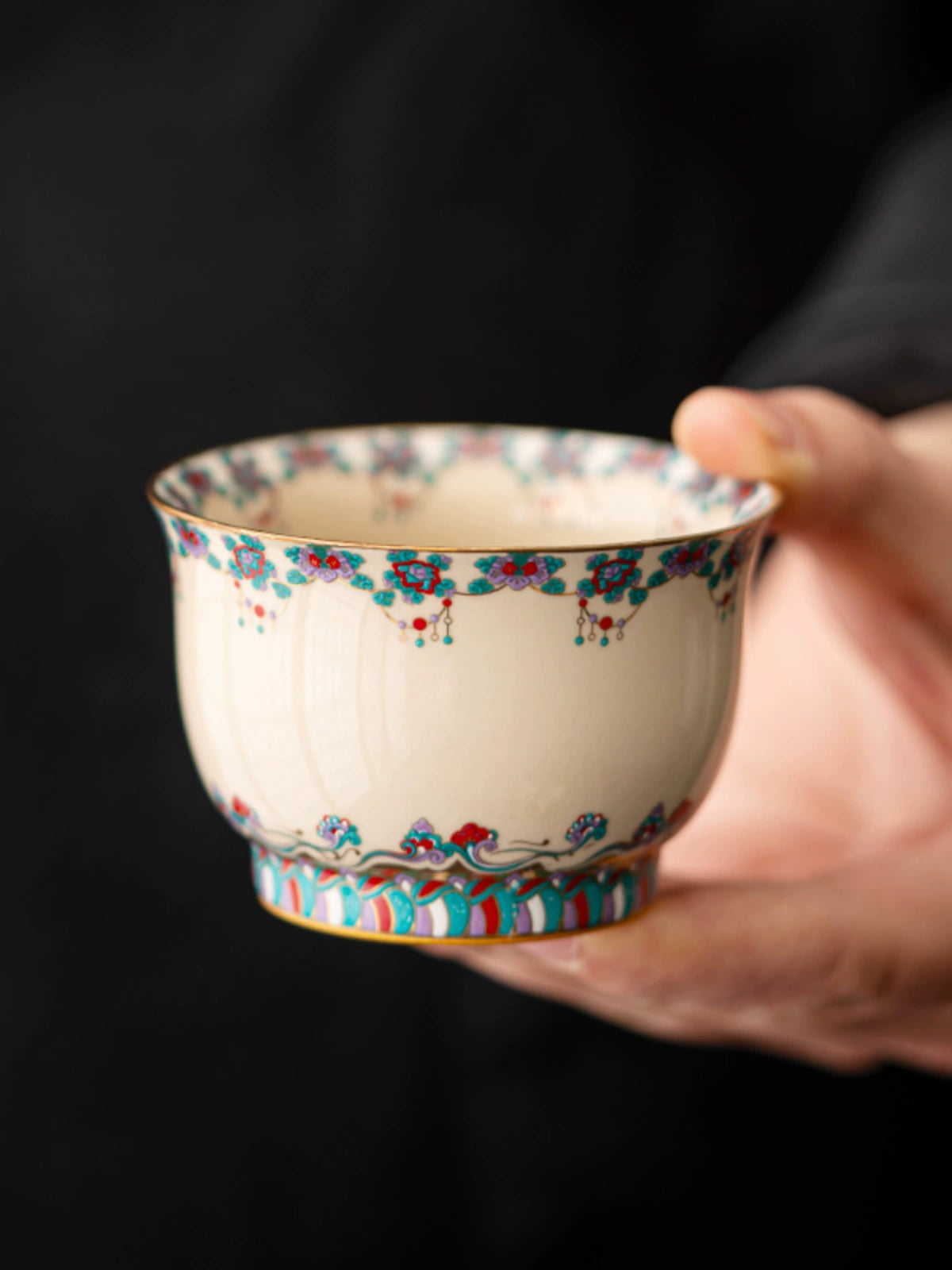 Dunhuang Murals Teacup with Gilded Accents