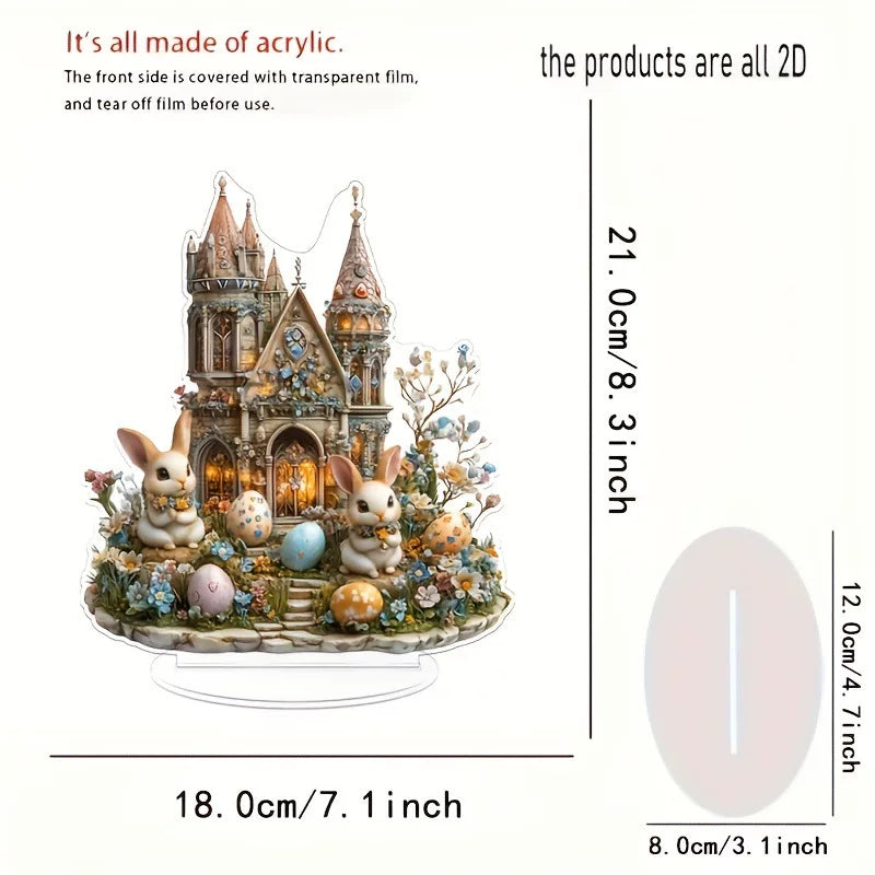 Easter Castle Bunny Egg Acrylic Desktop Ornament