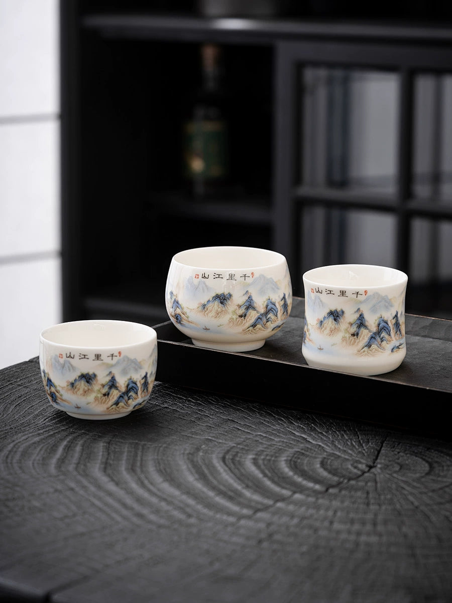'Thousands of Miles' Pattern Ceramic Teacup