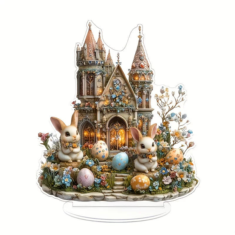Easter Castle Bunny Egg Acrylic Desktop Ornament