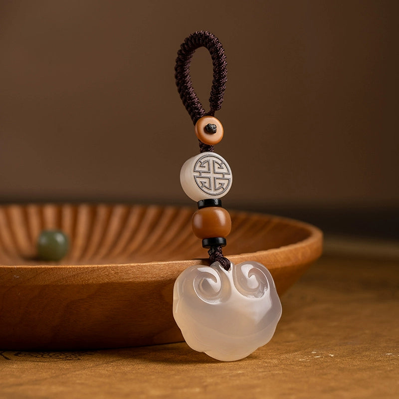 Natural Jade Pendant Keychain