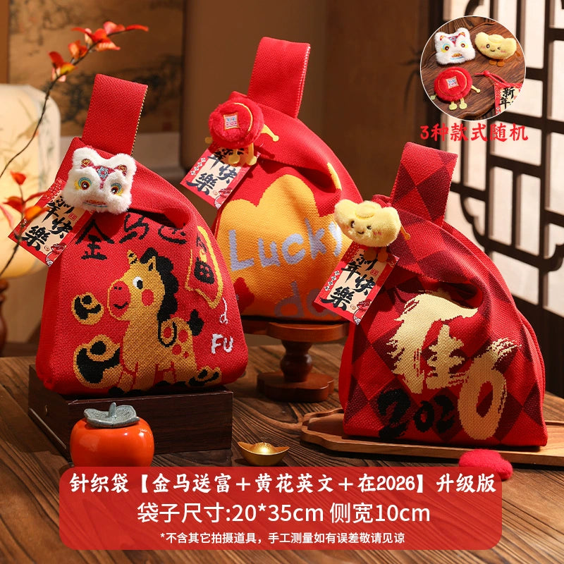 2026 New Year’s Day & Spring Festival Year of the Horse Knitted Tote Bag