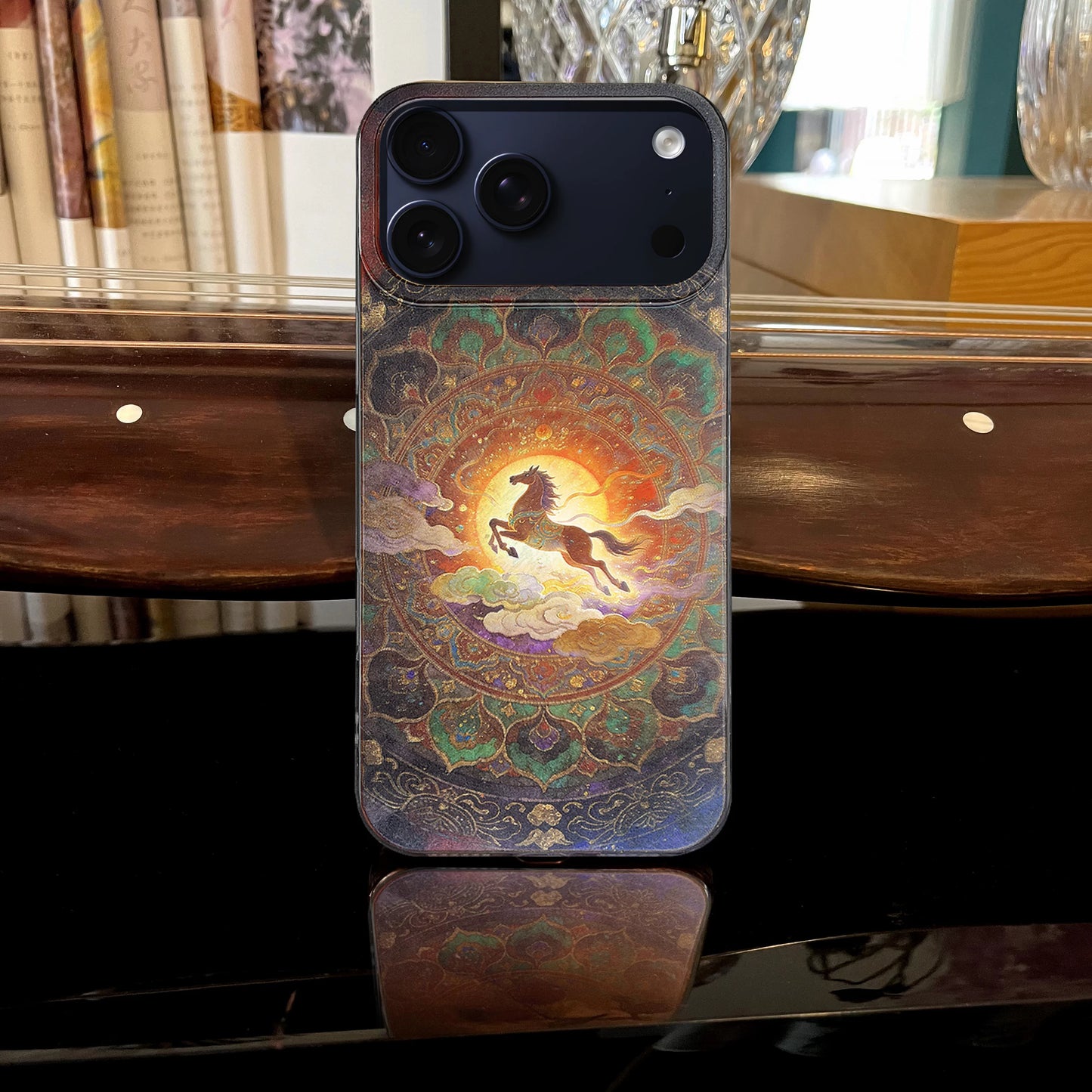 Drive your dreams! Dunhuang art painting laser-cut drop-proof 15pm premium phone case