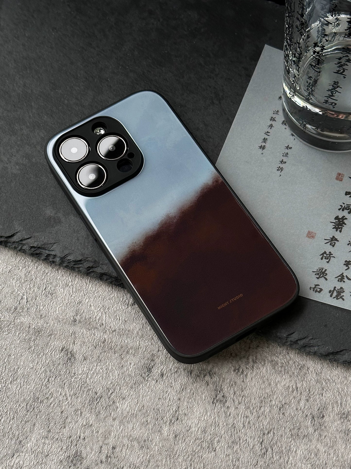 Night Studio Brown and White Protective Phone Case