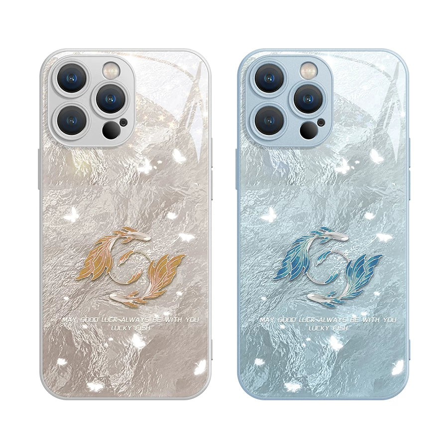 Glacier Pisces Wind and Tide Sound Glass Phone Case